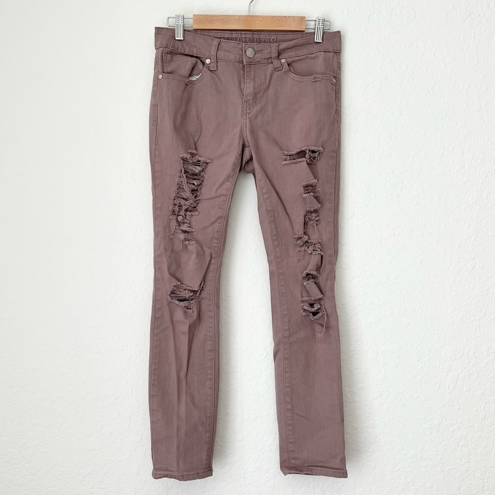 V.I.P. Jeans Distressed Soft Purple Denim Jeans Size 7/8